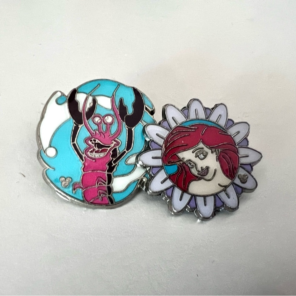 DISNEY Ariel and Sebastian Hidden Mickey Collection Trading Pin Set